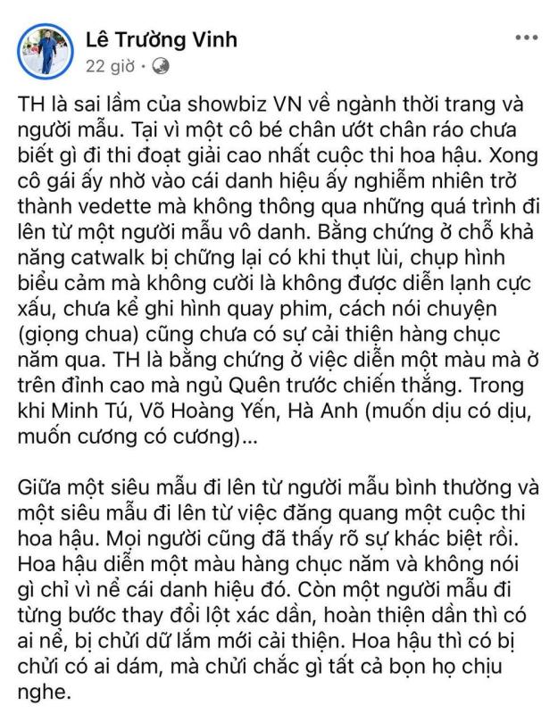 1 model kém nổi gọi Thanh Hằng là 