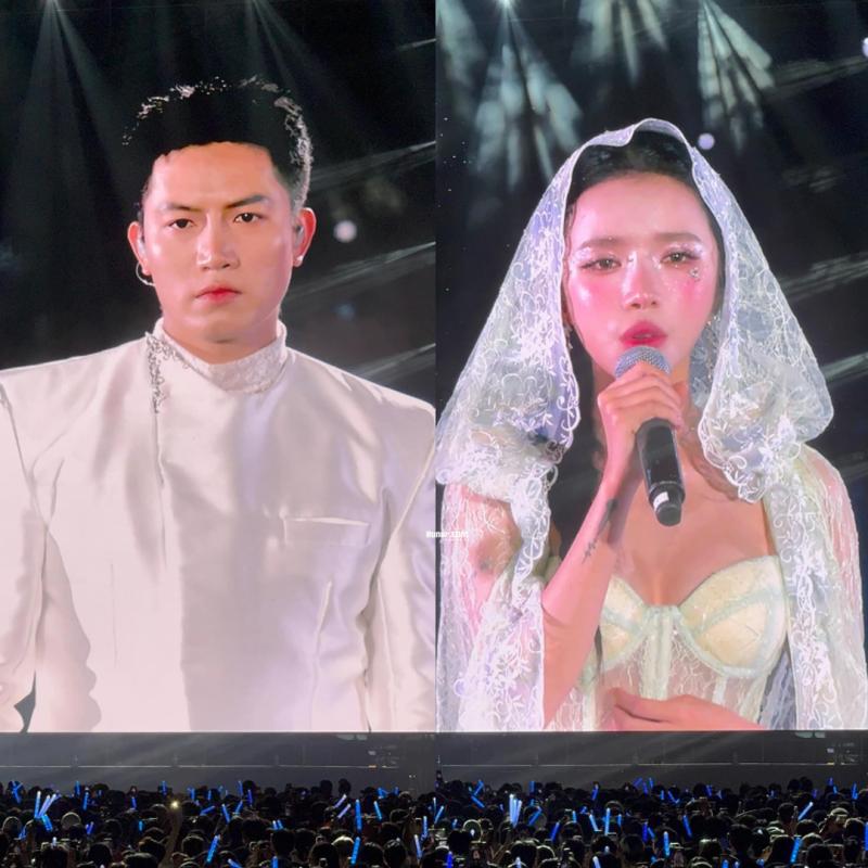 Cặp Anh Trai - Em Xinh không thèm giấu giếm, biến concert thành lễ đường mà sao cả cõi mạng “suy”?- Ảnh 1.