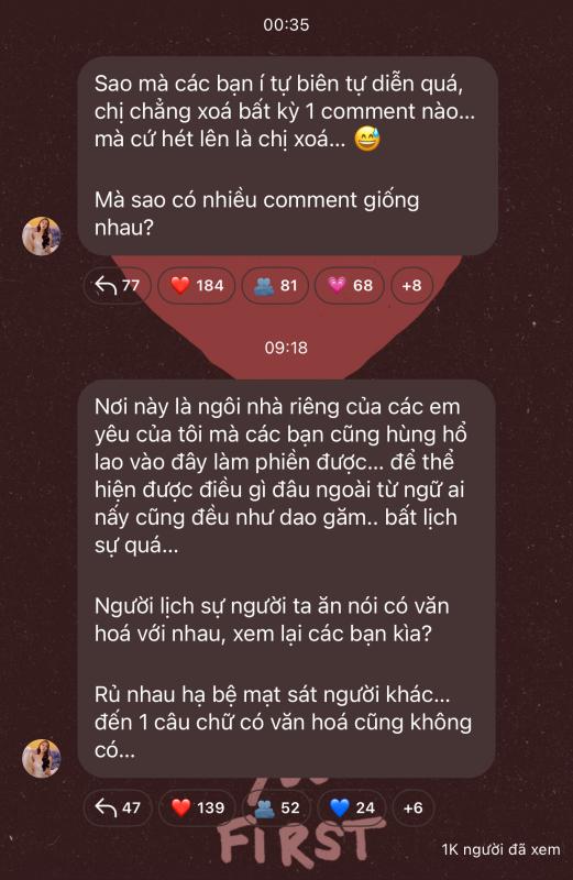Phạm Quỳnh Anh tắt bình luận, ẩn ý ai đó 