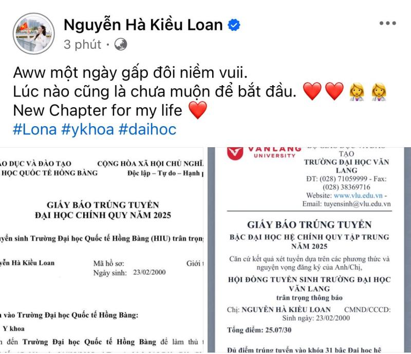 Á hậu gen Z ở ẩn sinh con bất ngờ thông báo trúng tuyển Đại học ngành Y khoa!- Ảnh 1.