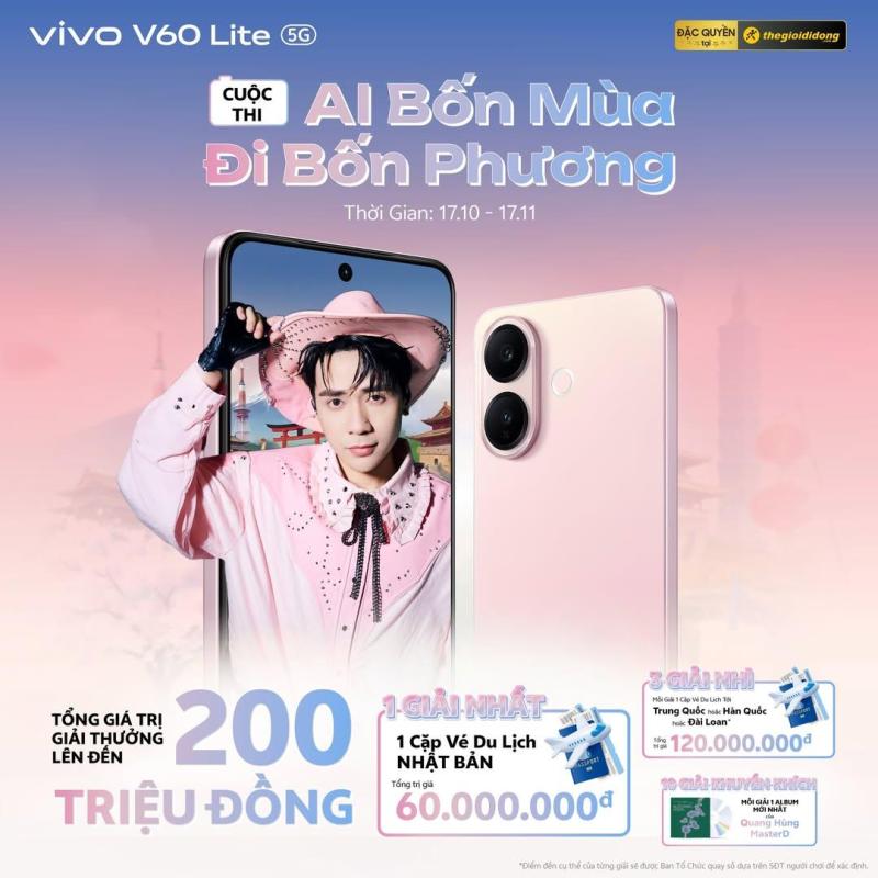 Khám phá AI Bốn Mùa trên vivo V60 Lite – Biến khoảnh khắc thường ngày thành diệu kỳ và rinh giải thưởng lên đến 200 triệu đồng- Ảnh 3.