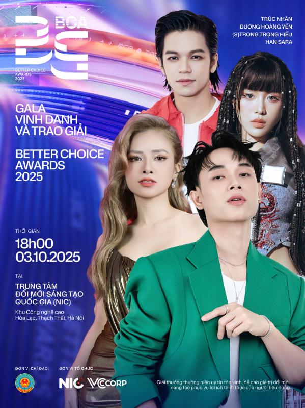 Better Choice Awards 2025 “chốt sổ” line-up: Trúc Nhân - (S)TRONG Trọng Hiếu mang loạt hit hứa hẹn bùng nổ sân khấu, có cả Chị Đẹp và Em Xinh tha hồ đọ visual!- Ảnh 1.