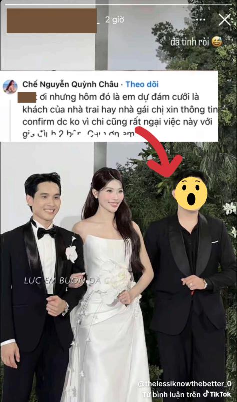 Tá hoả cảnh người lạ trà trộn vào đám cưới Quỳnh Châu, phản ứng gây sốc khi bị phát hiện 