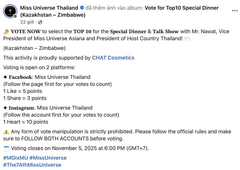 Biến căng: Miss Universe và ông Nawat đấu tố như cái chợ, kết quả của Hương Giang sẽ bị huỷ?- Ảnh 1. Biến căng: Miss Universe và ông Nawat đấu tố như cái chợ, kết quả của Hương Giang sẽ bị huỷ?- Ảnh 1.