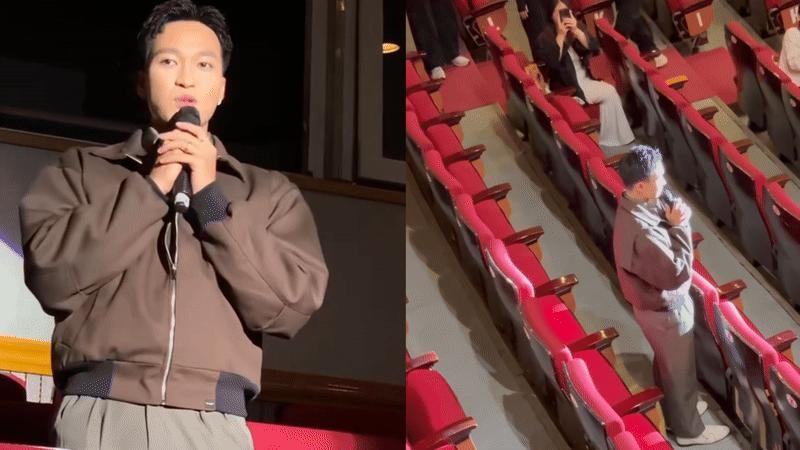 Diễn viên Mưa Đỏ bật khóc khi tổ chức fanmeeting không bán được vé, hàng ghế trống nhan nhản- Ảnh 1.