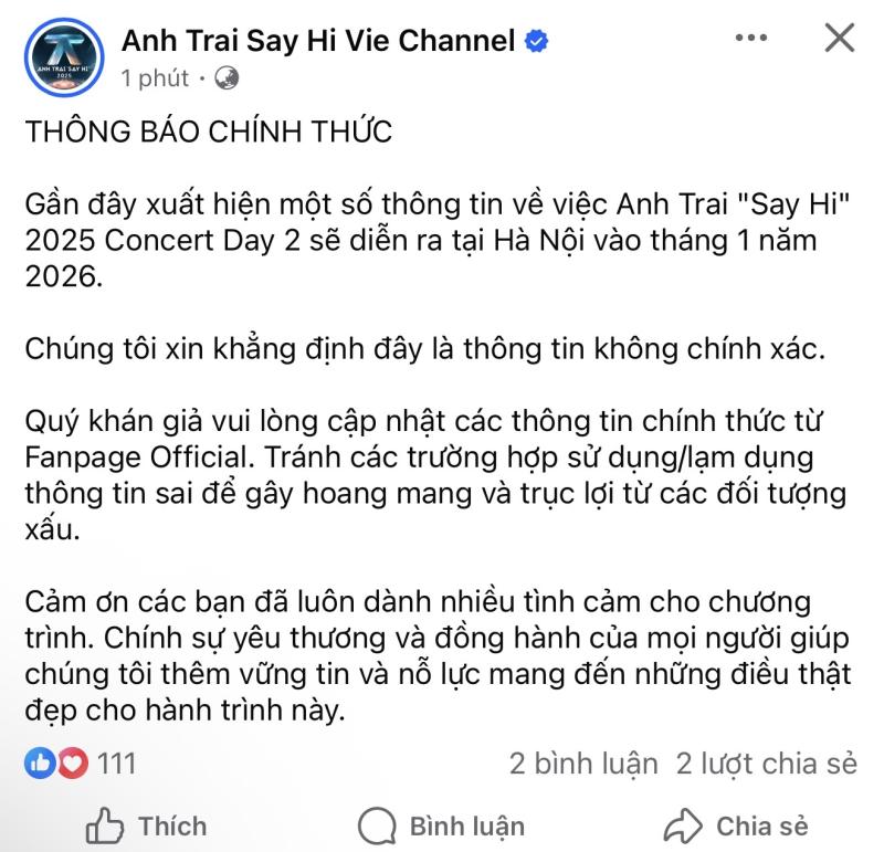 NSX Anh Trai Say Hi đính chính- Ảnh 1.