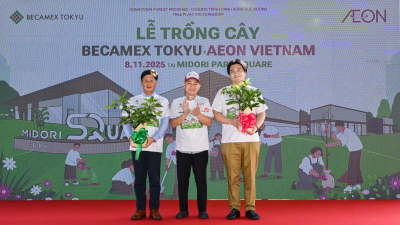 BECAMEX TOKYU và AEON Việt Nam tổ chức ngày hội trồng cây “cánh rừng quê hương” tại MIDORI PARK SQUARE- Ảnh 1.
