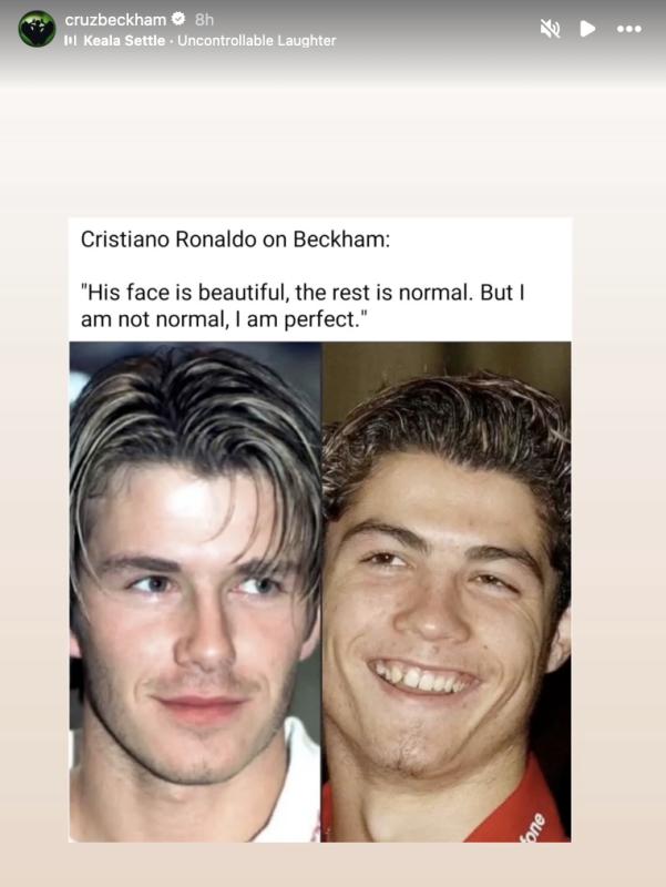 Con trai Beckham chế giễu Ronaldo sau màn phát ngôn gây sốc: 