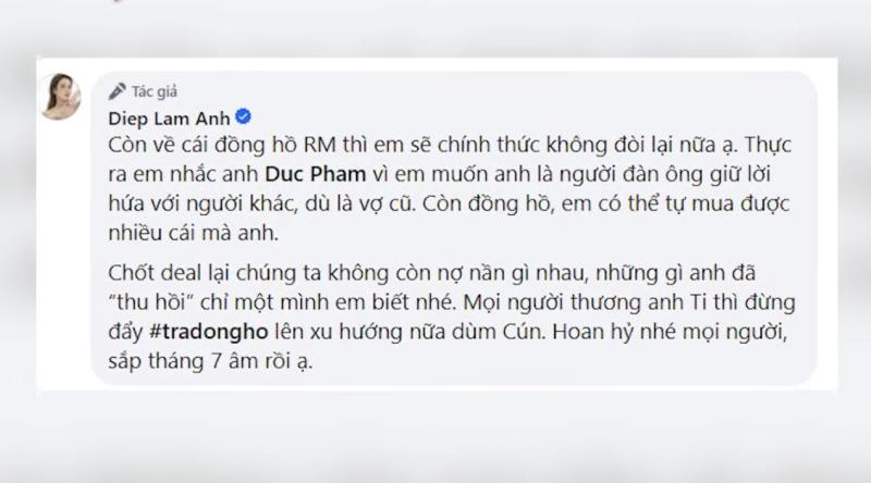 Trớ trêu: Đức Phạm và Vũ Thúy Quỳnh mang đồng hồ đôi tiền tỷ, giống quà đòi lại Diệp Lâm Anh- Ảnh 7.