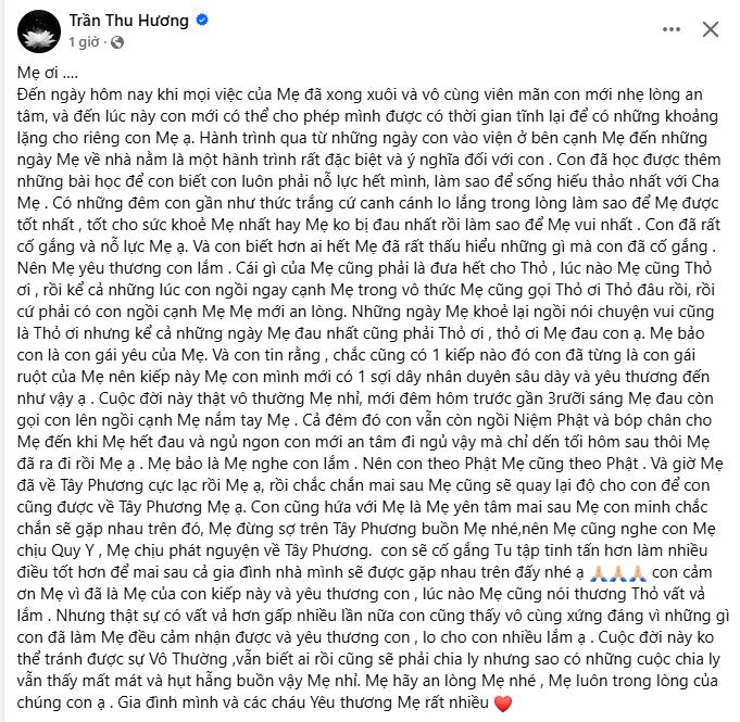Vợ Tuấn Hưng kể đêm cuối trước khi mẹ chồng mất, nghẹn ngào khi mẹ bảo