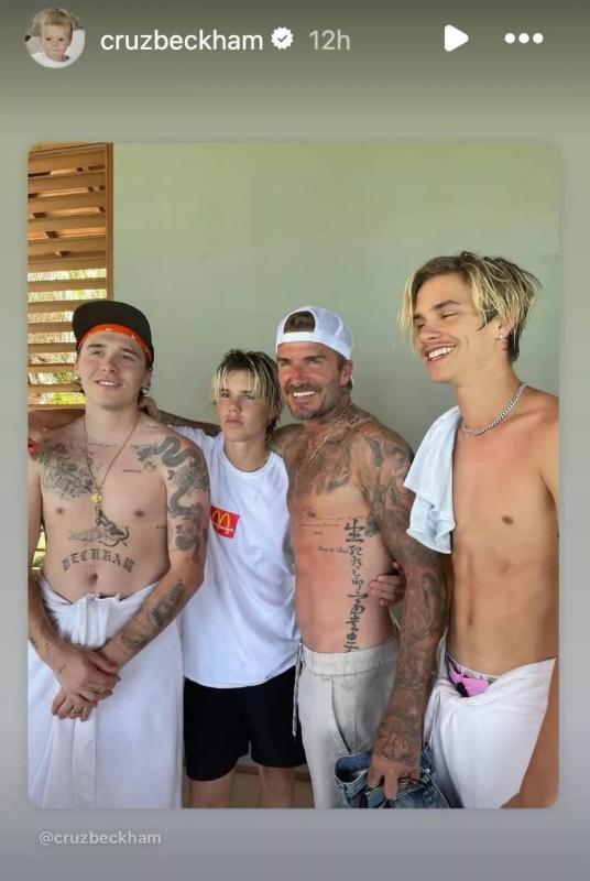 Gắt: Cậu ba nhà Beckham bảo vệ bố mẹ giữa lúc bị con cả 