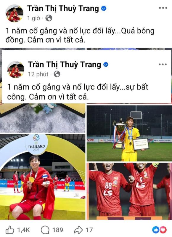 Chỉ giành Quả bóng đồng, tiền vệ Trần Thị Thùy Trang ẩn ý 