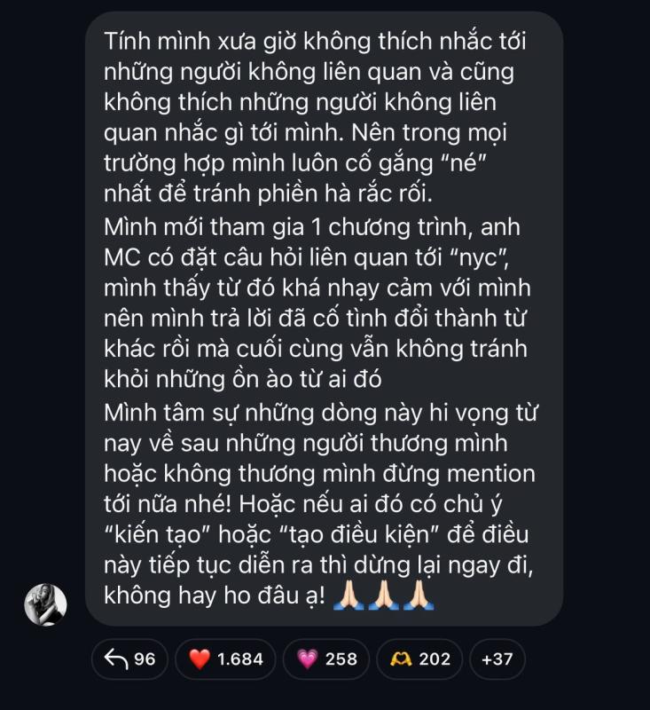 Minh Triệu lên tiếng sau động thái gắt của Kỳ Duyên: 