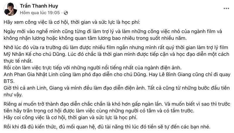 Ồn ào tuyển trợ lý không lương của đạo diễn Quang Dũng: Chuyên gia trong nghề lên tiếng bênh vực- Ảnh 3.