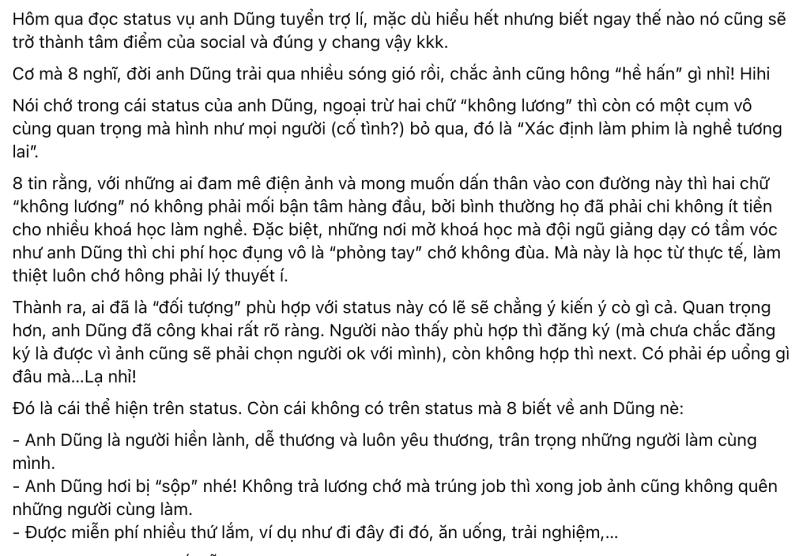 Ồn ào tuyển trợ lý không lương của đạo diễn Quang Dũng: Chuyên gia trong nghề lên tiếng bênh vực- Ảnh 6.