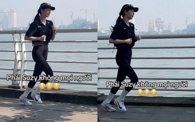 Suzy gây sốt vì để mặt mộc chạy bộ Hồ Tây, da đến dáng đỉnh miễn bàn!- Ảnh 1.