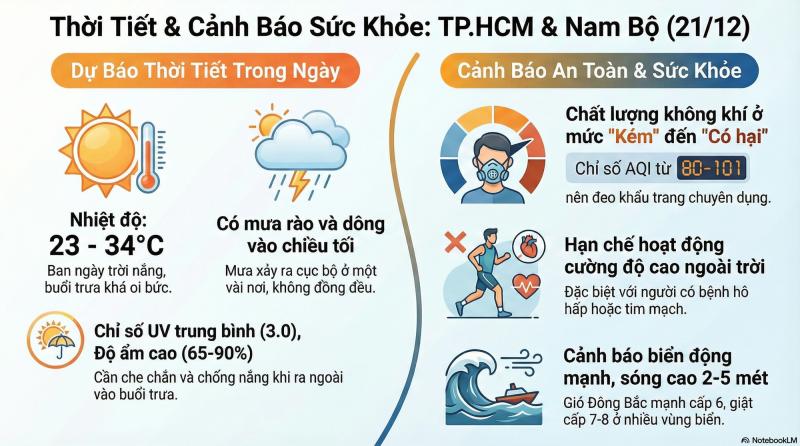 Dự báo thời tiết hôm nay, 21-12: Chất lượng không khí ở TPHCM không tốt cho sức khỏe- Ảnh 2.