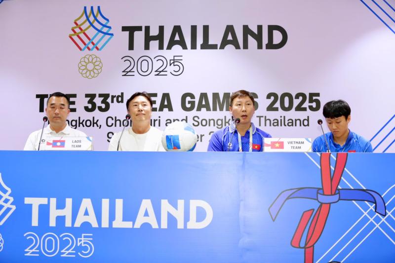 Trước trận gặp U22 Việt Nam, HLV U22 Lào quyết tâm vào bán kết SEA Games 33- Ảnh 1.