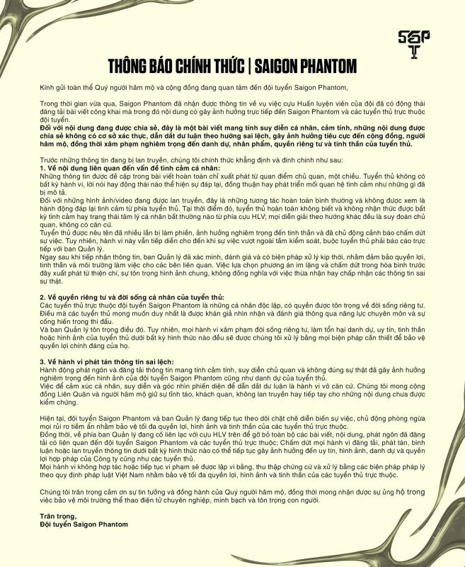 Saigon Phantom chính thức lên tiếng về drama tình cảm của cựu HLV với tuyển thủ- Ảnh 2.