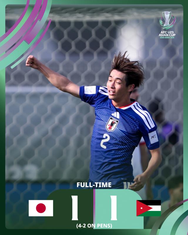 Thủ môn U23 Jordan đẩy penalty thành công vội ăn mừng, ai ngờ bóng lăn ngược vào lưới, đội nhà thua đau U23 Nhật Bản- Ảnh 1.