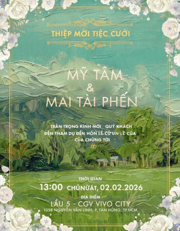 Rầm rộ ảnh thiệp cưới của Mỹ Tâm và Mai Tài Phến- Ảnh 1.