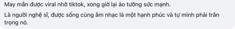 Tranh cãi nam ca sĩ Việt tuyên bố giải nghệ nếu không tạo ra thu nhập, viết gì mà netizen nói “ảo tưởng sức mạnh