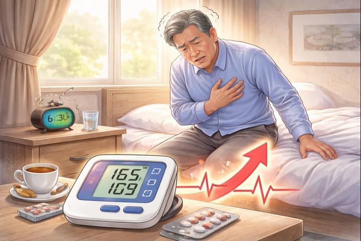 Nếu huyết áp tăng vọt vào buổi sáng, có thể do 2 sai lầm nhiều người mắc phải- Ảnh 1.