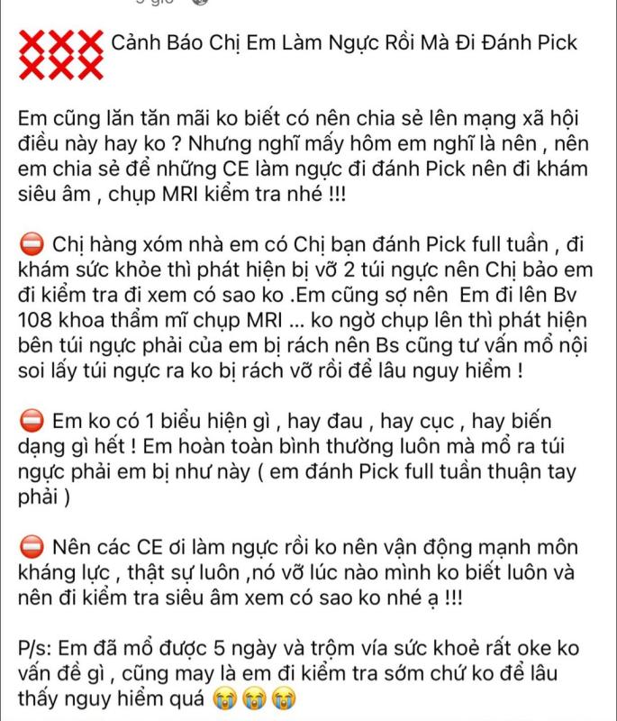 Phụ nữ đã "trùng tu" vòng 1 có nên chơi pickleball?- Ảnh 1.