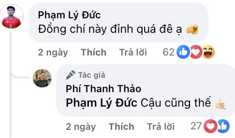 Lý Đức U23 Việt Nam tương tác cực ngọt cùng hotgirl bắn súng Phí Thanh Thảo ngay trước trận 