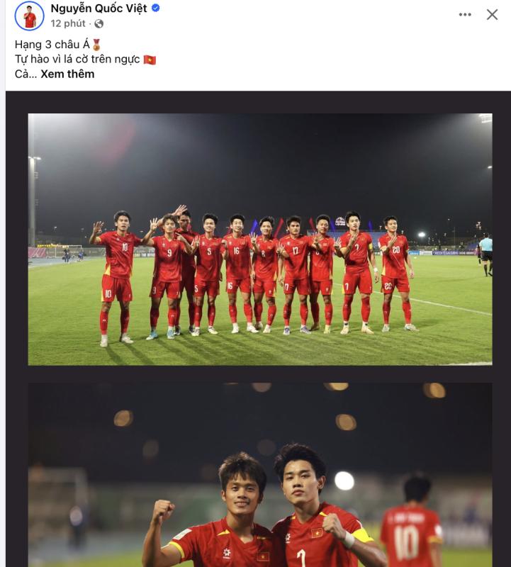 "Đã quá Việt Nam ơi": U23 Việt Nam ăn mừng rộn ràng MXH sau khi giành HCĐ U23 châu Á- Ảnh 1.