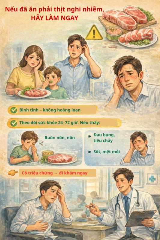 Nghi ngờ đã ăn phải thịt lợn nhiễm bệnh? Đừng hoảng loạn - tuyệt đối không làm 3 việc này- Ảnh 1.