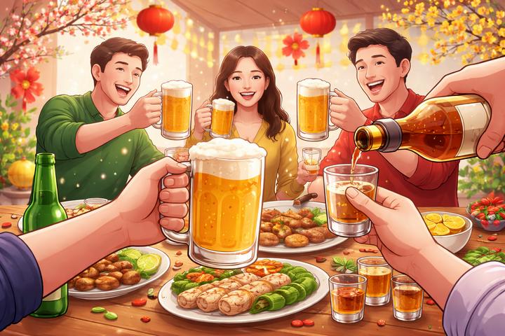 Cách tính đơn vị cồn chuẩn Bộ Y tế: Uống rượu bia ngày Tết bao nhiêu là đủ?- Ảnh 1.