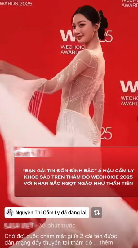 Á hậu Cẩm Ly bị phát hiện đăng lại video gọi mình là "bạn gái tin đồn của Đình Bắc", phải lên tiếng giải thích- Ảnh 1.