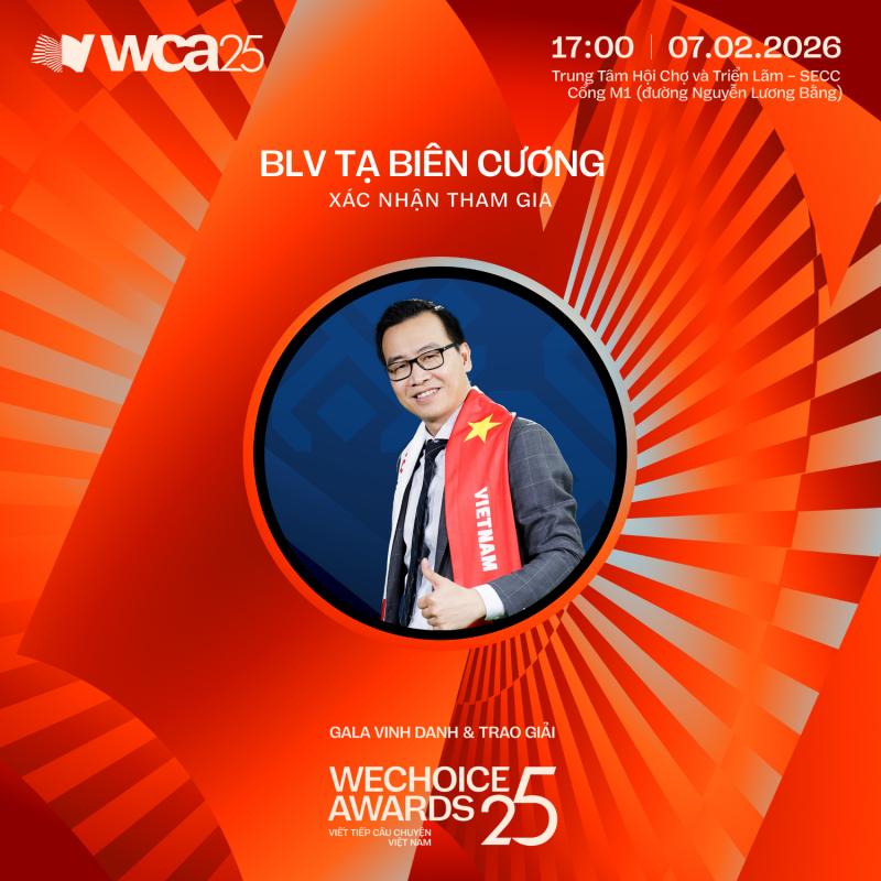 Cầu thủ Đình Bắc, BLV Tạ Biên Cương sắp đổ bộ WeChoice Awards 2025- Ảnh 3.