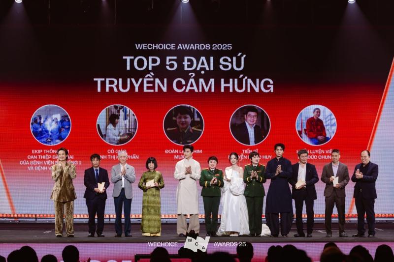 Con trai HLV Mai Đức Chung xúc động khi thay bố nhận danh hiệu Đại sứ truyền cảm hứng WeChoice Awards 2025- Ảnh 2.