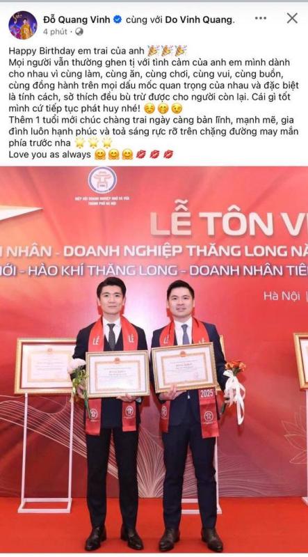 Đỗ Quang Vinh chúc mừng sinh nhật chủ tịch CLB Hà Nội: Lộ mối quan hệ Đỗ Quang Vinh chúc mừng sinh nhật chủ tịch CLB Hà Nội: Lộ mối quan hệ