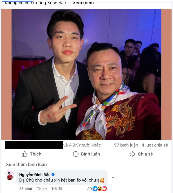 Đình Bắc làm gì mà khiến dân mạng rần rần dưới bài đăng của NSND Tự Long sau WeChoice Awards 2025?- Ảnh 2.