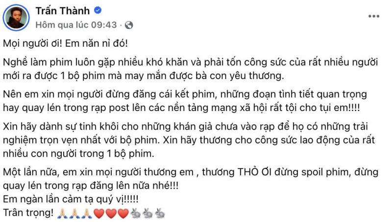 Tình trạng đáng lo của Trấn Thành- Ảnh 3.