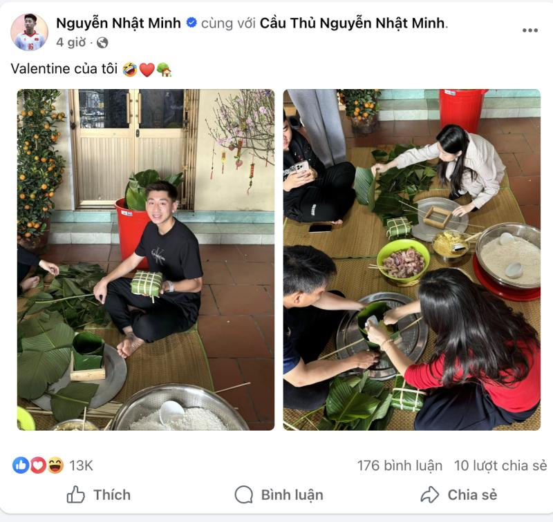 Ngày 14/2: Văn Hậu - Doãn Hải My cực tình, riêng Nhật Minh U23 Việt Nam lại gây sốt với "người tình" 1kg gạo nếp- Ảnh 4.
