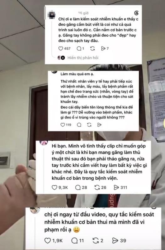 Đăng video lấy mẫu bệnh phẩm, "người đẹp học Y" được cư dân mạng nhắc nhở "Găng tay không phải đeo cho đẹp hay cho sạch tay đâu"- Ảnh 2.