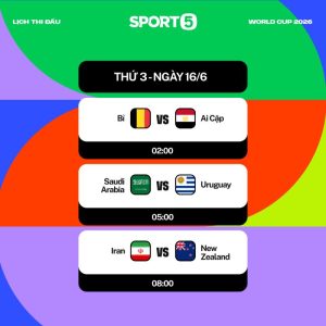Lịch thi đấu World Cup ngày 16/6: Chờ Bỉ phô diễn sức mạnh, Uruguay xoay sở trước sự cố, Iran đối đầu New Zealand