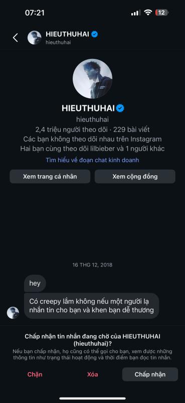 Rầm rộ gái xinh leak tin nhắn riêng tư với HIEUTHUHAI- Ảnh 2.