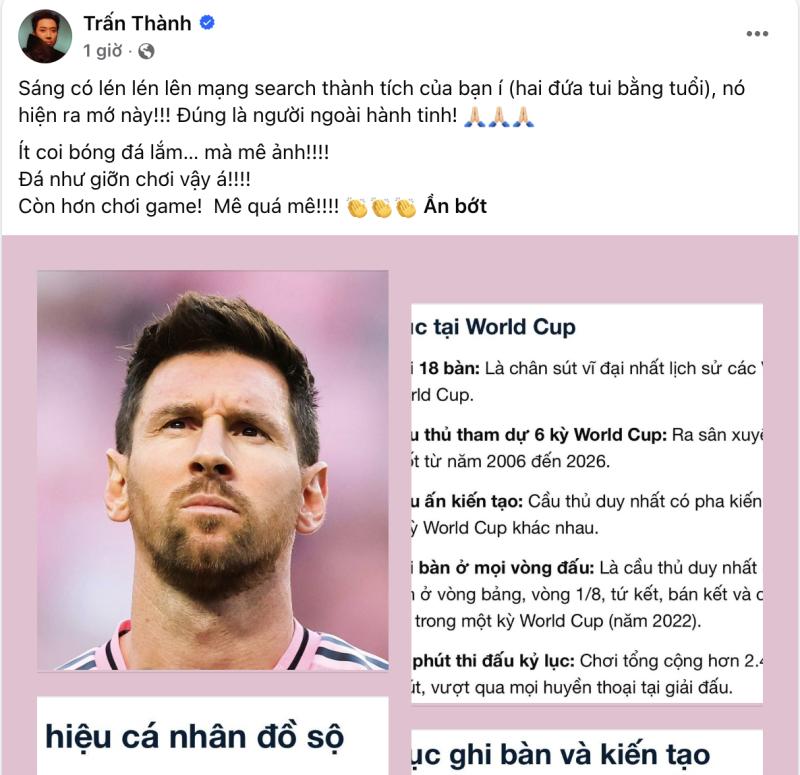 Trấn Thành vướng rắc rối vì Messi- Ảnh 1.
