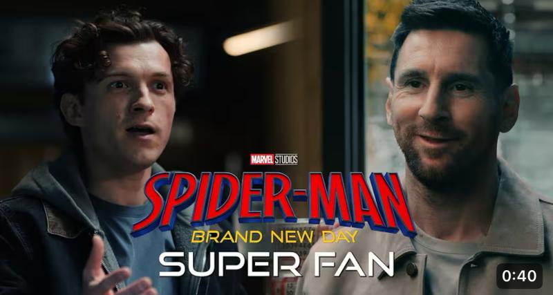 "Cú nổ" truyền thông: Messi bất ngờ xuất hiện trong trailer Spider-Man, bay giữa toà nhà chọc trời và vẫn không chịu nói tiếng Anh- Ảnh 1.