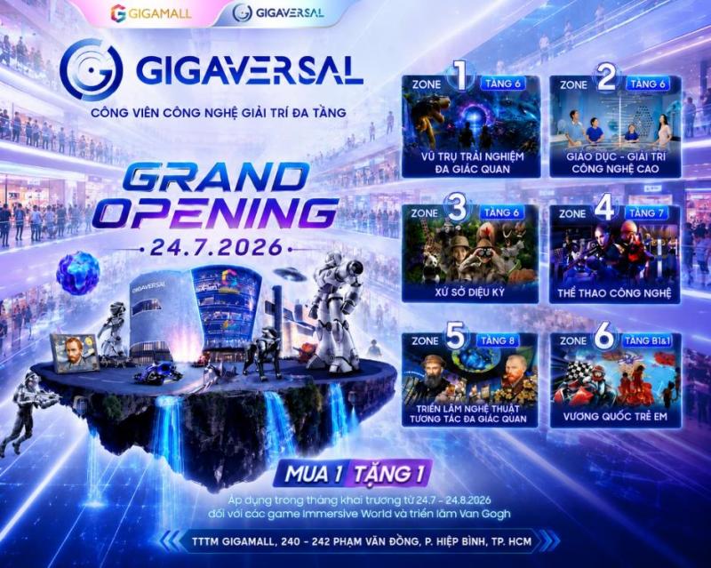 Gigaversal: Công viên công nghệ giải trí đa tầng chính thức ra mắt ngày 24/7/2026 tại Gigamall - Ảnh 2.
