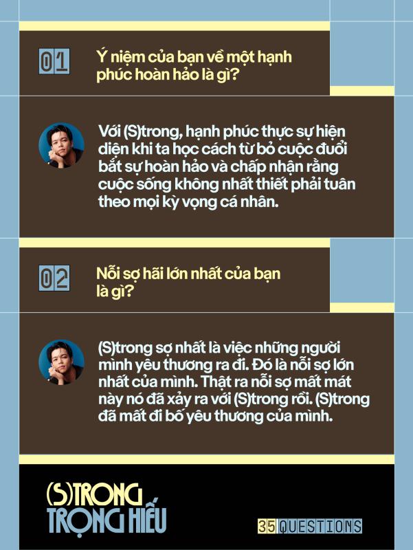 35 Questions x (S)trong Trọng Hiếu: “Tôi chỉ là một đứa trẻ đang ở trọ trên thế gian”  - Ảnh 6.