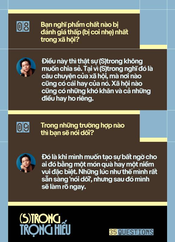 35 Questions x (S)trong Trọng Hiếu: “Tôi chỉ là một đứa trẻ đang ở trọ trên thế gian”  - Ảnh 18.
