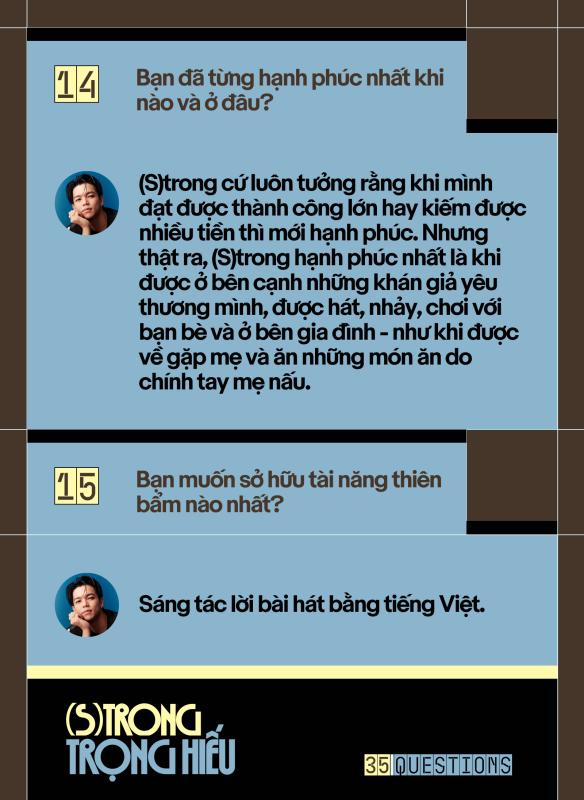 35 Questions x (S)trong Trọng Hiếu: “Tôi chỉ là một đứa trẻ đang ở trọ trên thế gian”  - Ảnh 30.