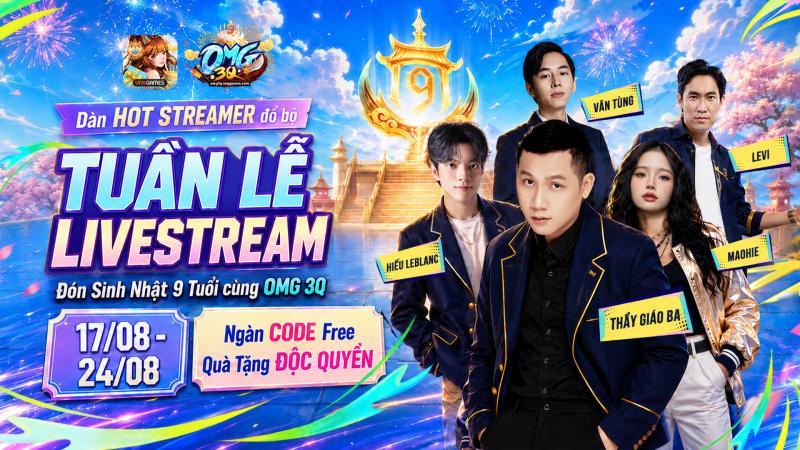 Chị Ca Nô, Thầy Giáo Ba cùng dàn KOL cực hot hội ngộ tại đại tiệc sinh nhật 9 tuổi OMG 3Q - VNG - Ảnh 1.