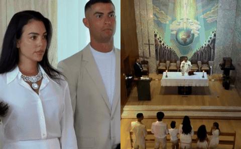 Video cận cảnh đám cưới "có một không hai" của Ronaldo và Georgina: Cô dâu bật khóc, chú rể tỷ phú diện đồ đơn giản, cưới vợ ngay trong phòng khách- Ảnh 1.